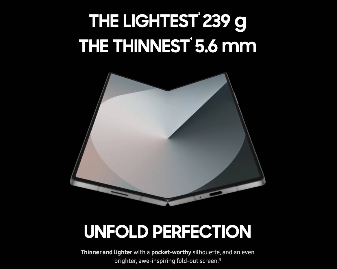 Galaxy Z Fold 6 memiliki ketebalan 5.6 mm (samsung.com)